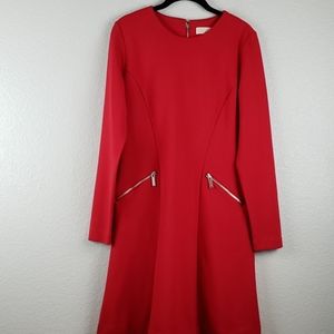 Michael Kors | Women's Long Sleeve Red Dress S 8